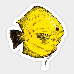 Yellow exotic fish Sticker